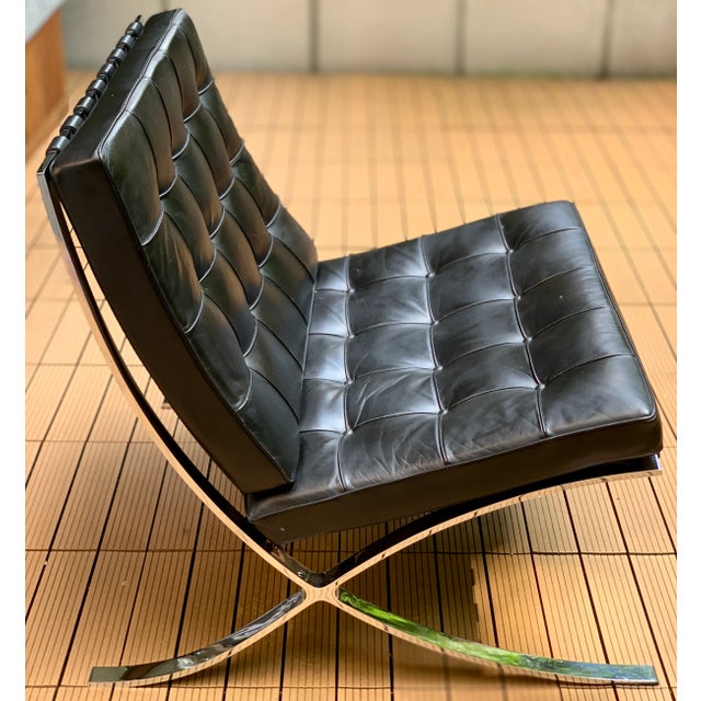 Ludwig Mies van der Rohe Barcelona Chair by Ludwig Mies van der Rohe for Knoll International, 1980s For Sale - Image 4 of 14