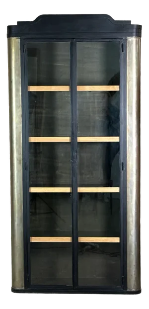 Wall Unit in Patinated and Black Steel, 1980s