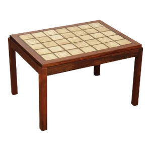 Danish Modern Tile Top Rosewood Side Table