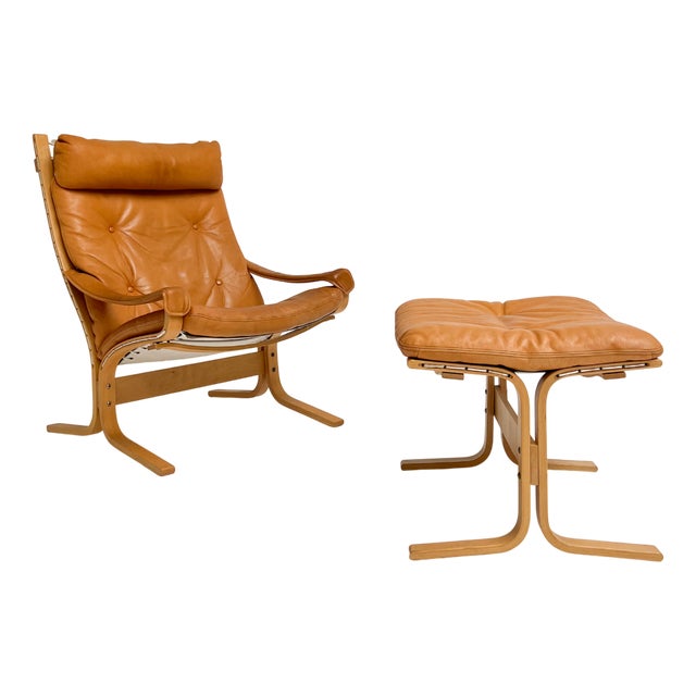 Set of Siësta Chair with Ottoman by Ingmar Relling for Westnofa, 1970s For Sale
