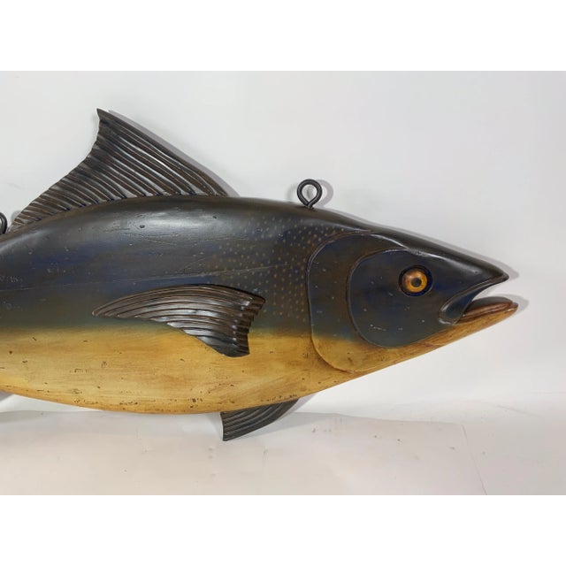 2010s Carved and Painted Tuna Fish Trade Sign For Sale - Image 5 of 10