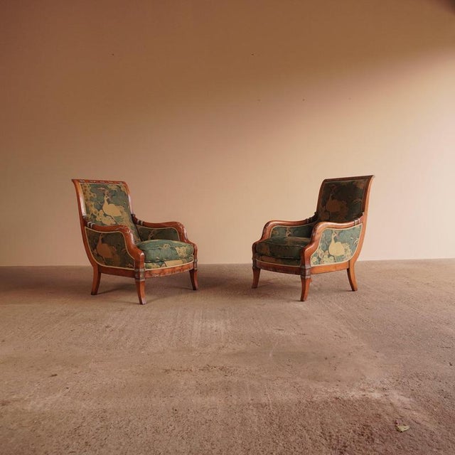 Painted Directoire Armchairs 67cm wide x 69cm deep x 93cm high x 56cm arm height x 43cm seat height