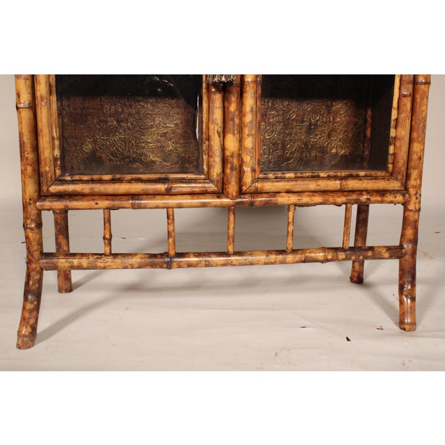 Camel Aesthetic Movement Bamboo and Lacquer Bookcase For Sale - Image 8 of 10