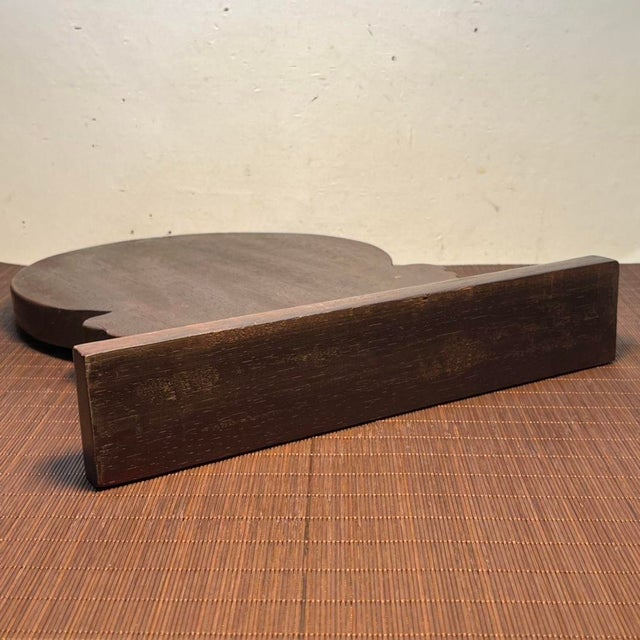 Vintage Bloodwood Round Table Screen, Hand Carved Plum Blossom Deer Relief, Chinoiserie Decor For Sale - Image 9 of 9