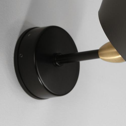 Metal Mid-Century Modern Black Saturn Wall Lamp from Serge Mouille For Sale - Image 7 of 11