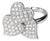 Late 20th Century 18K White Gold Diamond Heart Designer Ring Romantic Estate Jewelry, Size 7 For Sale