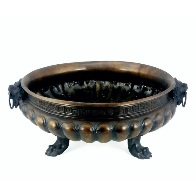 Late 20th Century Greco Roman Bronze Lions Foot Planter For Sale - Image 5 of 6