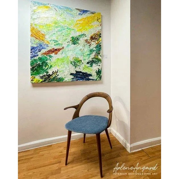 2017 “Green Wind” Abstract Expressionist Contemporary Painting on Mixed Media by Sebastian Vallejo For Sale - Image 9 of 10