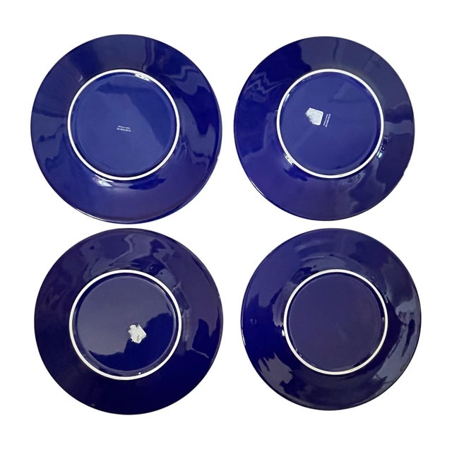 Early 21st Century Set of 8 Williams Sonoma Service Charger Chop Plates 13" Navy Blue. Portugal For Sale - Image 5 of 6