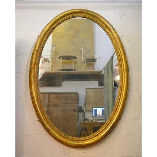 Large Continental Oval Gilt Mirror, 1880 For Sale - Image 5 of 6
