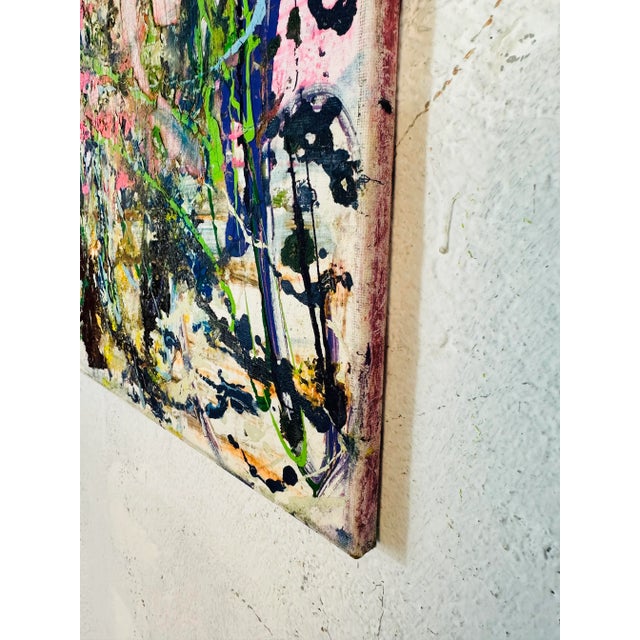 Vintage Abstract Painting on Canvas For Sale In Charleston - Image 6 of 10