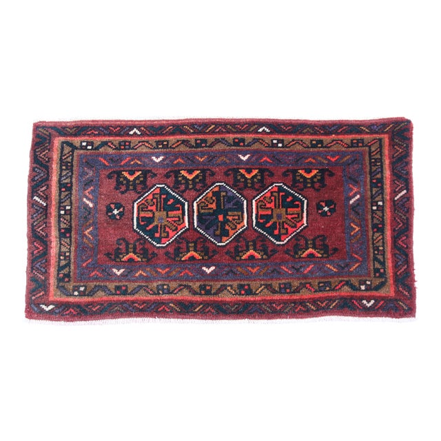 Late 20th Century Handwoven Turkoman Rug With Hexagonal Medallions -1' 19'' X 3' 3'' For Sale