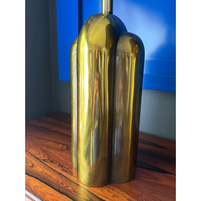 Brass Pair of 1930s Streamline Art Deco Style Lamps For Sale - Image 8 of 12