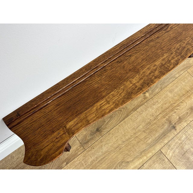Vintage French Carved Oak Wall Mounted Hooks For Sale - Image 9 of 11