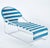 Woven chaise with hooped back and open sides updated for the outdoors. Available in natural, white-colored or in blue-...