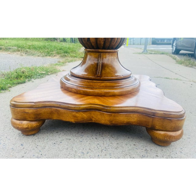 Brown Vintage Walnut and Rattan Center Hall Table/Side Table. For Sale - Image 8 of 11