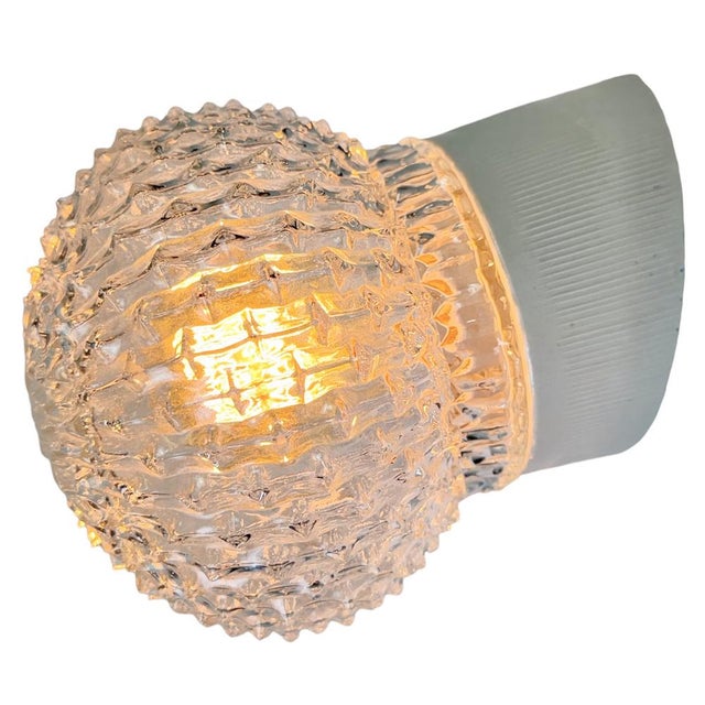 Vintage White Porcelain Wall Light, 1970s For Sale - Image 11 of 12