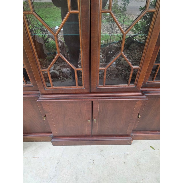 Hickory Chair Furniture Company Hickory Chair 70's Era 2 Piece Mahogany Cabinet For Sale - Image 4 of 8