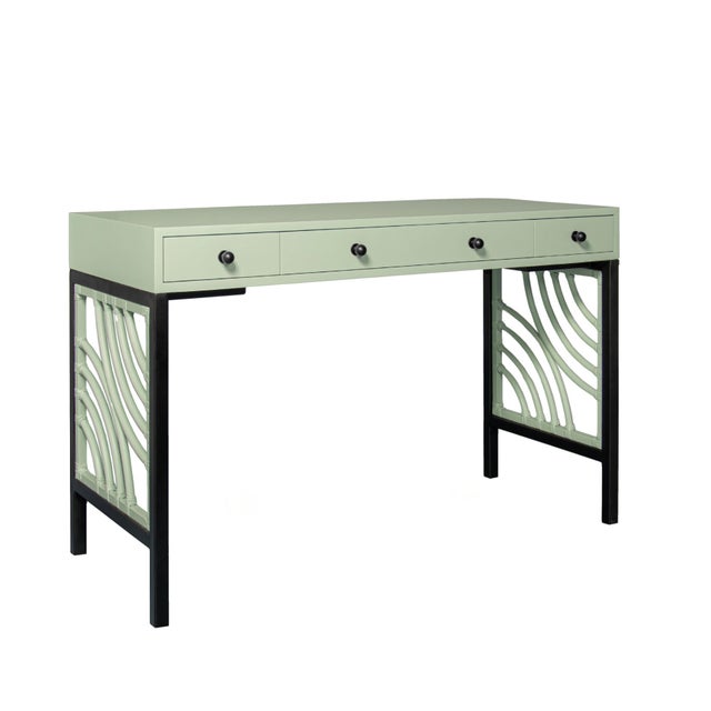 Swirl Writing Desk - Celery Green For Sale - Image 9 of 9