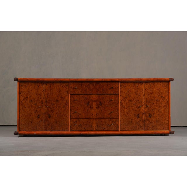 Mid-Century Modern Vintage Italian Sideboard in Burl Elm by Alberto Smania for Studio Smania Interni, Italy, 1960s For Sale - Image 3 of 11