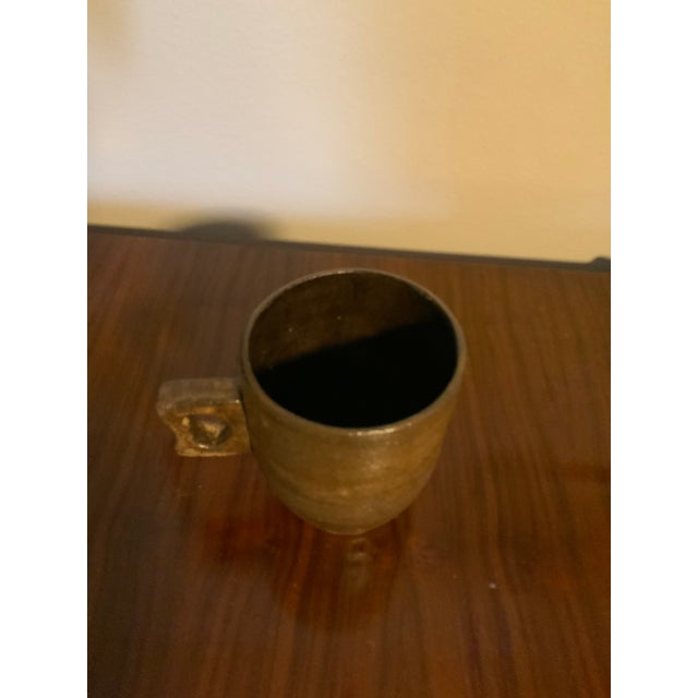 Wabi-Sabi Studio Art Pottery Tapered Cup With Dimpled Base For Sale - Image 4 of 7