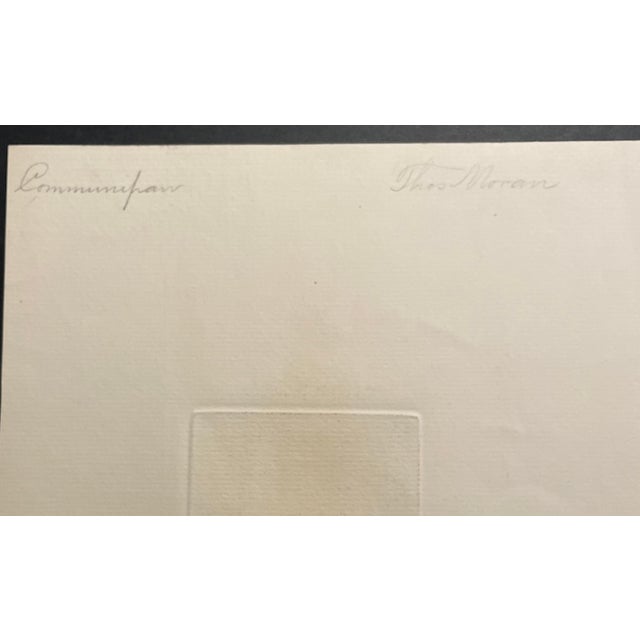 Thomas Moran (1837–1926) "Communipaw, January Thaw" etching on paper, signed in the plate. Sheet: 9.25 x 12.5 inches...