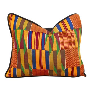 Abena Vintage African Kente Pillow Cover For Sale