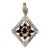 0.71ctw Garnet Diamond Cluster Pendant 14k Yellow Gold Drop For Sale