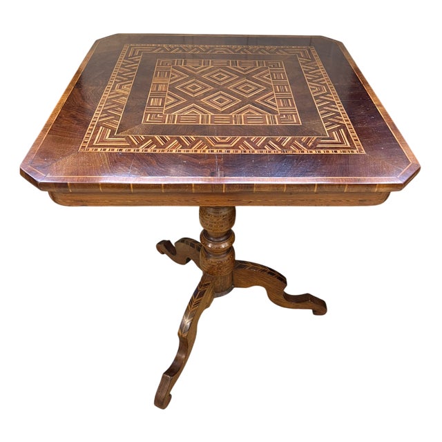 Inlaid Table, Late 19th Century For Sale