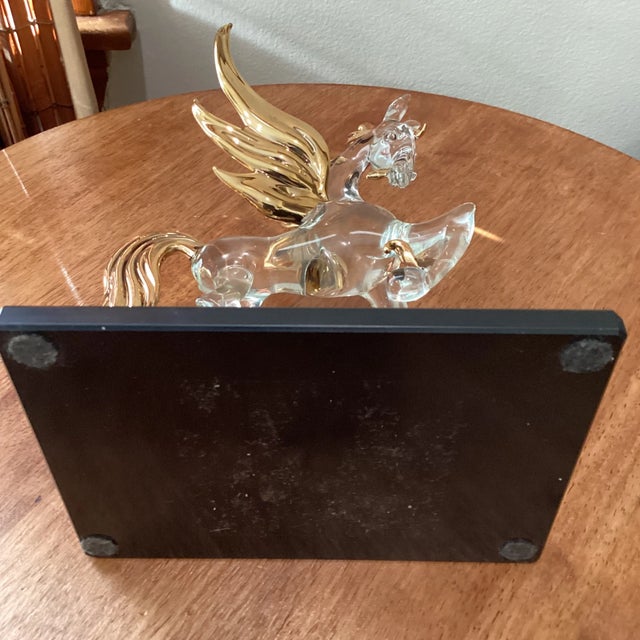 Late 20th Century Crystal and Gold Leafs With Base Murano Style Pegaso For Sale - Image 12 of 13