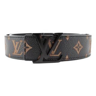 Louis Vuitton LV Initiales 40mm 110/44 Monogram Eclipse Ruthenium Belt For Sale
