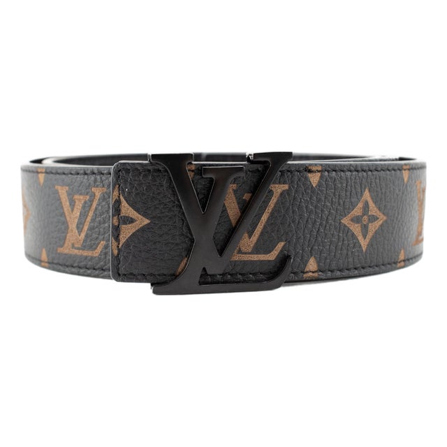 Louis Vuitton LV Initiales 40mm 110/44 Monogram Eclipse Ruthenium Belt For Sale
