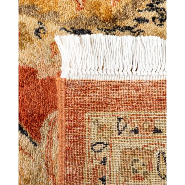2000 - 2009 Mogul, One-of-a-Kind Hand-Knotted Area Rug in Orange, 9' 2" x 12' 4" For Sale - Image 5 of 8