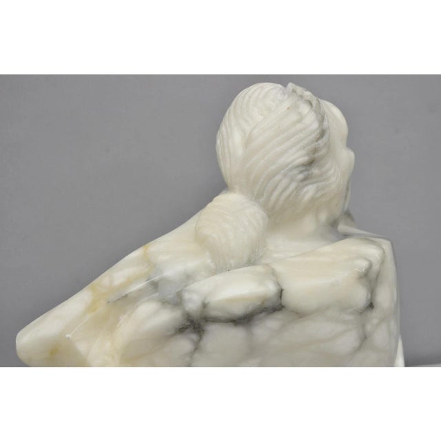Vintage Seymour Shuren Modern Carved Alabaster Native American Figure Sculpture For Sale - Image 13 of 17