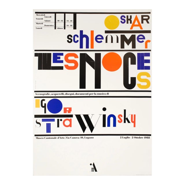1994 Original Italian Poster, Oskar Schlemmer, Igor Stravinsky, Les Noces (The 100 Best Posters Collection) For Sale