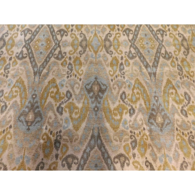 Textile Hand Knotted Rug of Ikat Design in Soft Color Palette. For Sale - Image 7 of 18