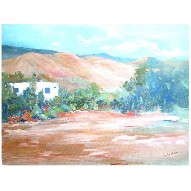 Rustic 1970s Southwestern / New Mexico Landscape by b.j.. Johnston For Sale - Image 3 of 3