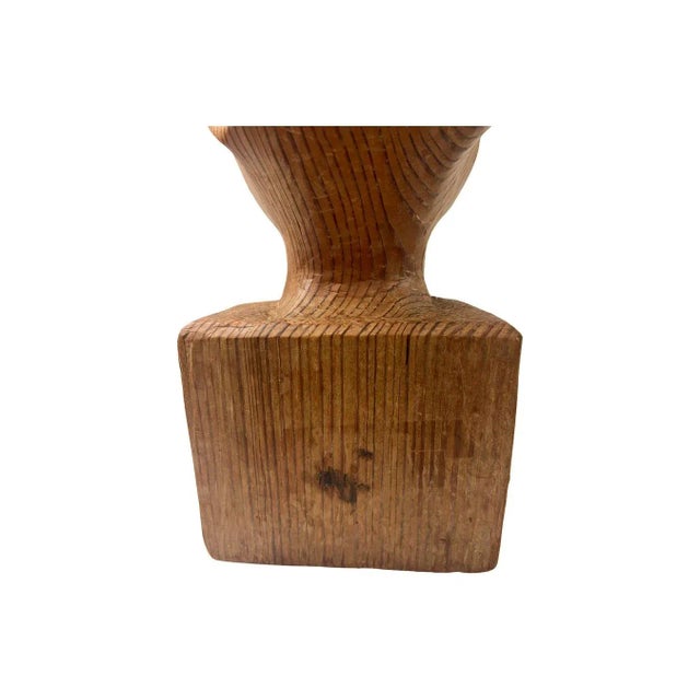 Vintage Mid Century Modern Large Carved Wood Tiki Head 1960s For Sale - Image 10 of 12