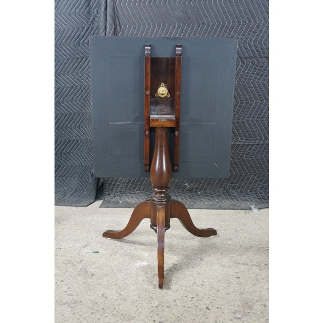 Antique Victorian Mahogany Tilt Top Table Marquetry Inlay Green Man Tripod Stand For Sale - Image 10 of 17