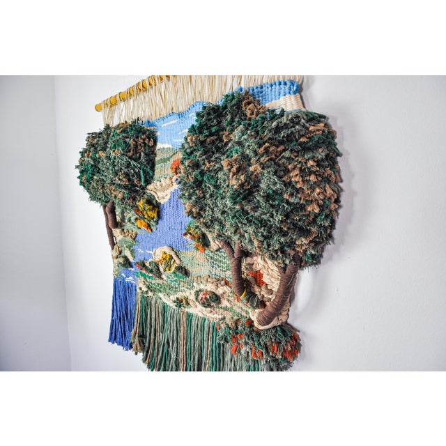 Hollywood Regency Textured Macrame Wall Tapestry, 1970s For Sale - Image 3 of 11