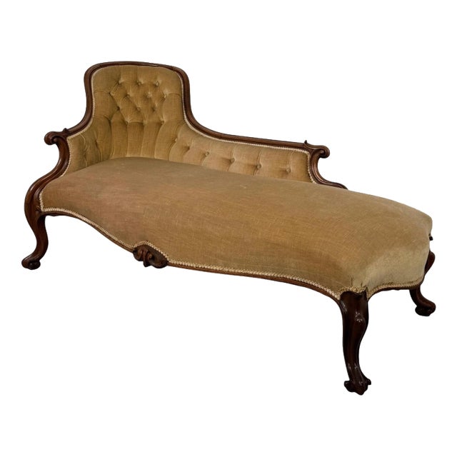 19th Century Victorian Mahogany Chaise Longue For Sale