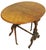 English Victorian Period Burl and Satinwood Inlaid Sutherland Drop Leaf Table For Sale - Image 9 of 12