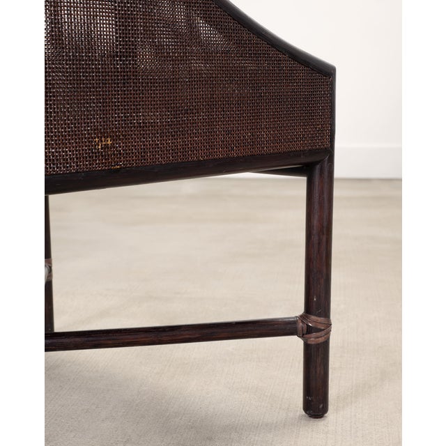 Pair of Barbara Barry for McGuire Rattan Caned Dining Armchairs For Sale - Image 16 of 18