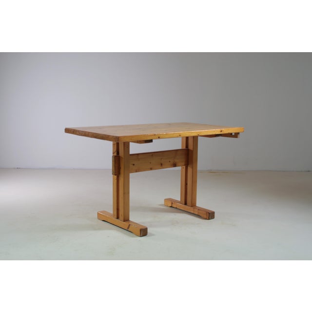 1960s Vintage French Table in Pine with Extension, 1960s For Sale - Image 5 of 14