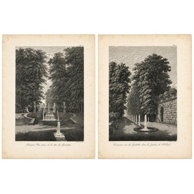 Louis-Pierre Baltard, Saint-Cloud Garden Fountain, 1803, Engravings, Set of 2 For Sale - Image 11 of 11