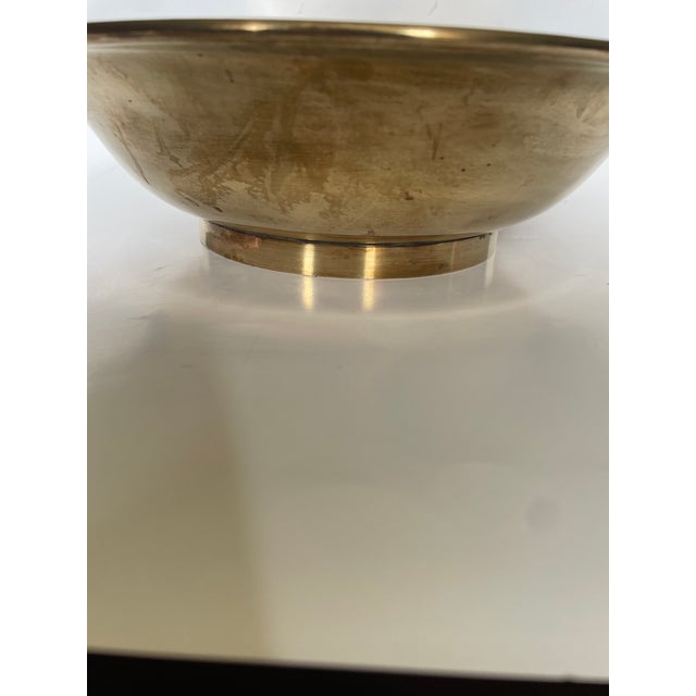 1980s Large 1980s Chinoiserie Brass Bowl For Sale - Image 5 of 6