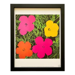 Andy Warhol Estate Vintage 1989 Framed Pop Art Lithograph Print " Flower " 1964
