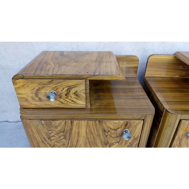 Art Deco Bedside Tables by Jindrich Halabala for Up Závody, 1940s, Set of 2 For Sale - Image 9 of 18