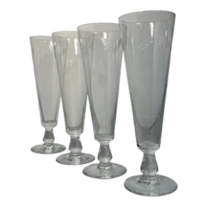 Mid Century Sasaki Wheat Pattern Pilsner Glasses Set of 4
