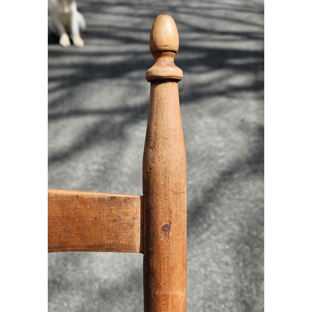 Brown Late 19th Century Pair of Ashe County, North Carolina Maple Ladder Back Chairs For Sale - Image 8 of 16